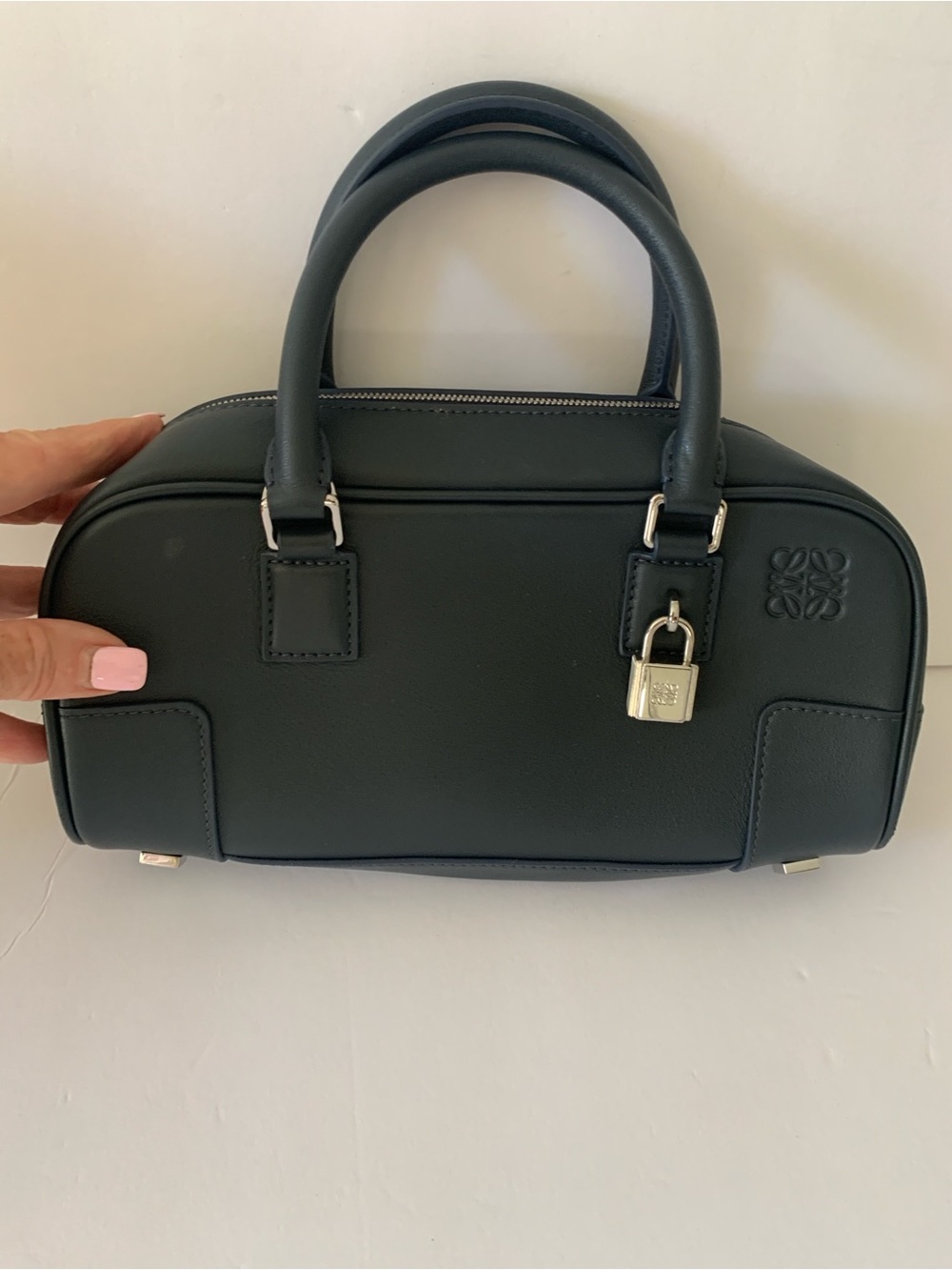 Loewe Amazonia Blue Leather Top-Handle Satchel